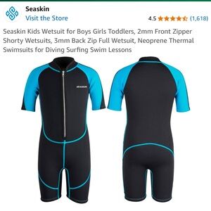 Seaskin Black and Blue Wetsuit 3T